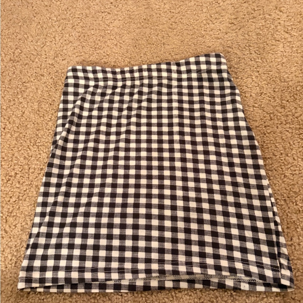 SHEIN Monochrome Checkered Pencil Skirt